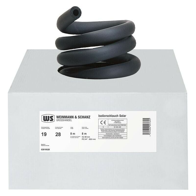 Calorifuge solaire haute température 35-13 Ø35mm, épaisseur d'isolation 13mm, longueur 11m, sans fin