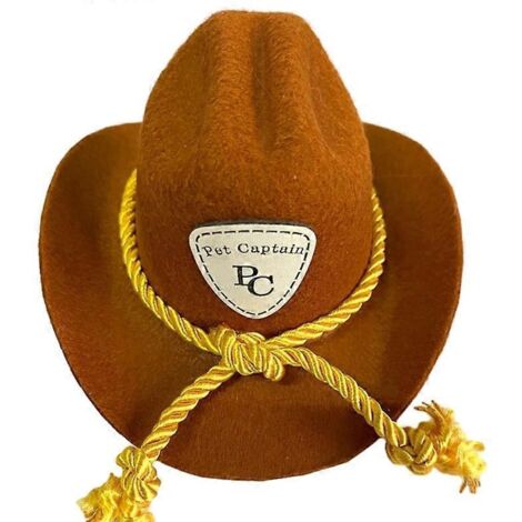 Calot de fête du Nouvel An pour chien Bichon, chapeau de cowboy avec sangle ajustable, taille S-7, accessoire de fête amusant et élégant.