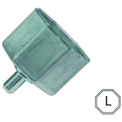 Calotta ottagonale liscia con perno per avvolgibili - perno Ø mm.12, calotta lungh. mm.45 - 10 pz