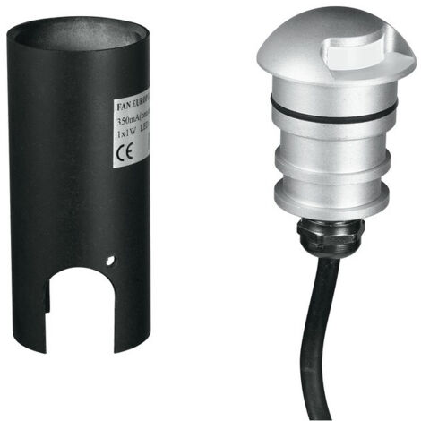 "Calpestabile LED da esterno STEP 24V nichel a luce singola 3W 3000K (luce calda)"