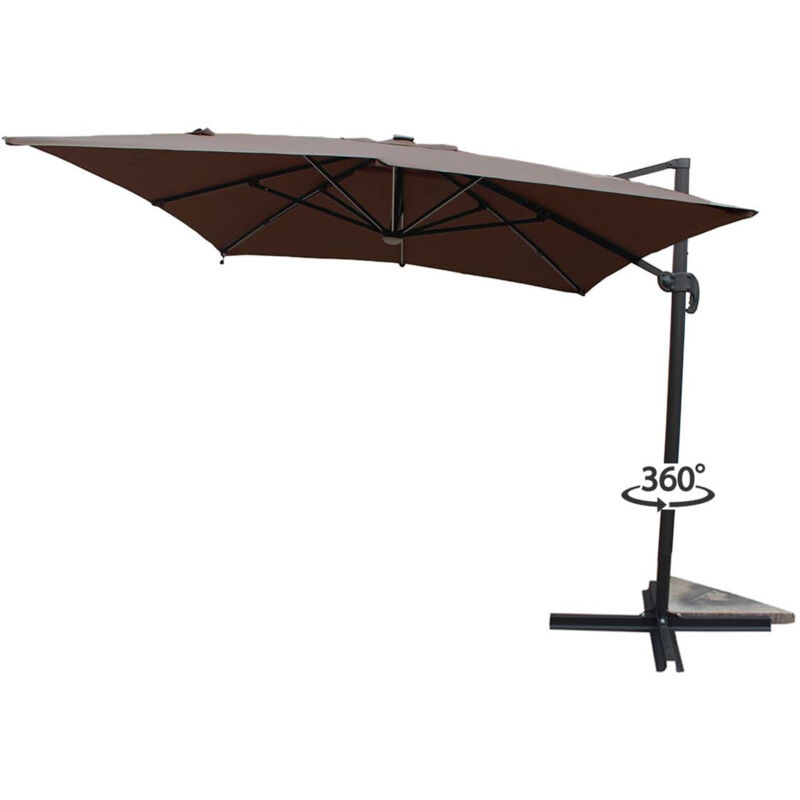 

Calvia Chocolate: Parasol rectangular con LED - Chocolate