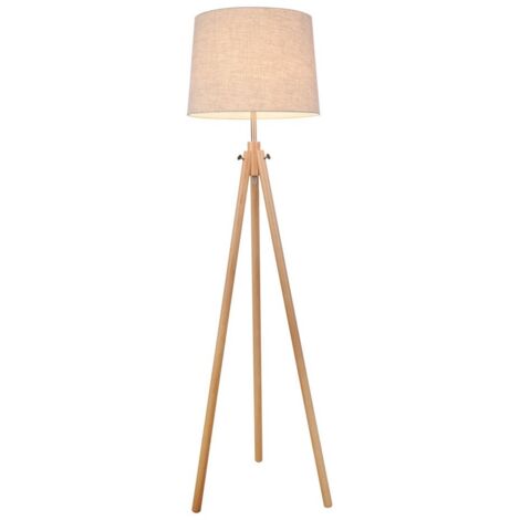 Calvin Lampadaire trépied marron, 1 lumière, E27