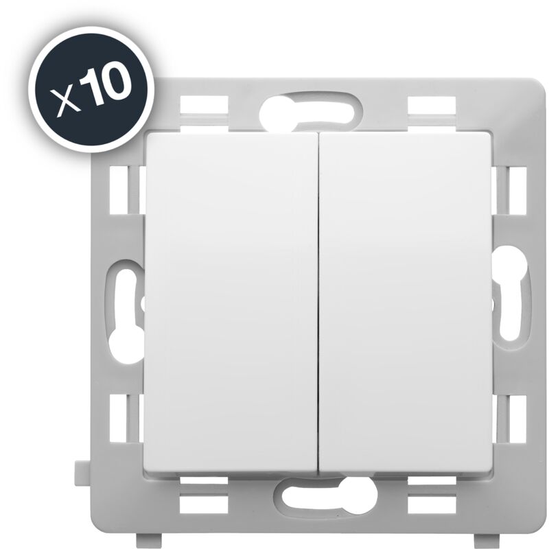 Debflex - caly mecanisme double poussoir blanc boite de 10 - 802012