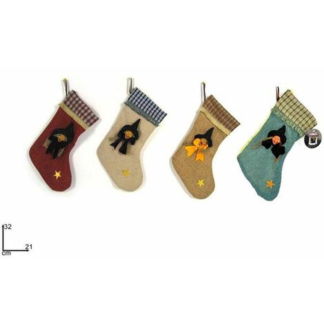 CALZA DELLA BEFANA 4 COLORI 8X21X32 CM PREZZO CADUNO