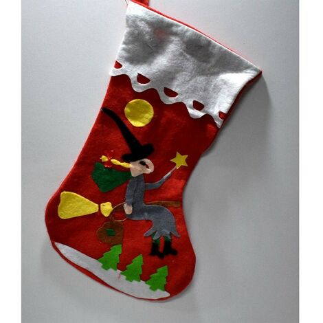 Calza della befana porta doni dolcetti per cenere o carbone cm38x16