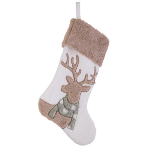 Calza "Mellow" per albero di natale con renna in poliestere