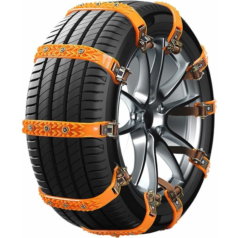 Image of Calze da neve per auto, calze da neve universali per auto, catene da neve per auto, cintura antiscivolo regolabile per pneumatici auto, accessorio