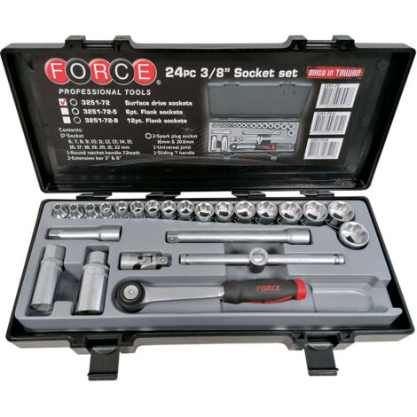 CALZE SUPER LOCK QUADRATE 3/8 IN SCATOLA TAGLIE DA 6 A 22