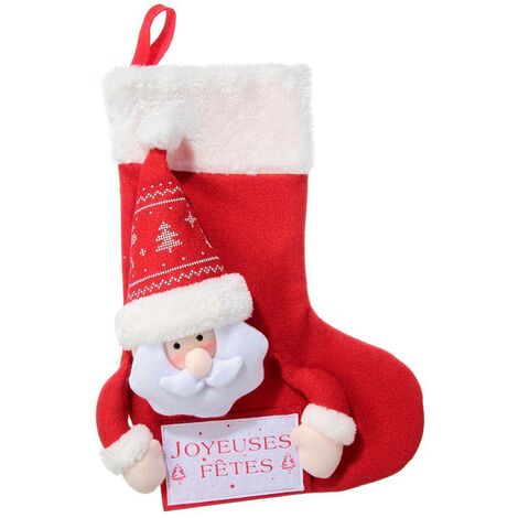 Calzino con testa di peluche - Babbo natale - Feeric lights & christmas