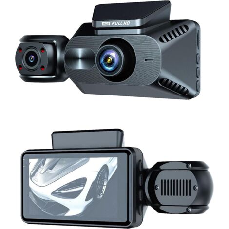 Cam, Dashcam da 3 lenti per auto DVR in auto 1080P Dash Cam per auto Telecamera di retromarcia per videoregistratore per veicoli, visione notturna, monitor di parcheggio,Nessuno
