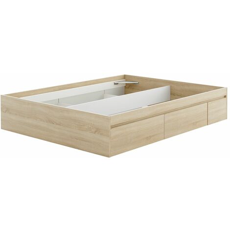 Cama 150 Kendra 4 cajones roble canadian