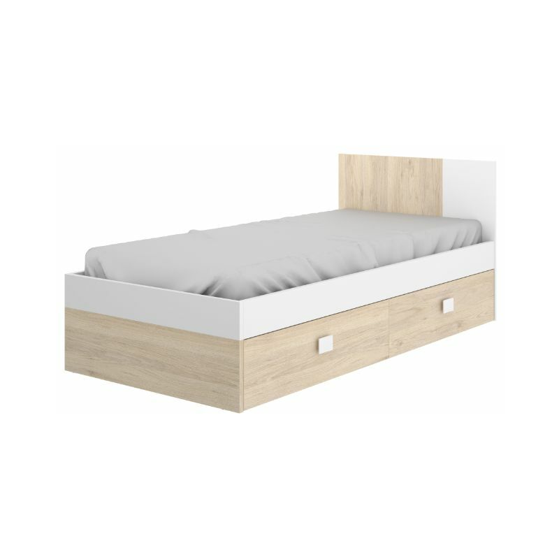 

Cama 190x90 con cama arrastre inferior -Natural / Blanco- 79x97x196 cm