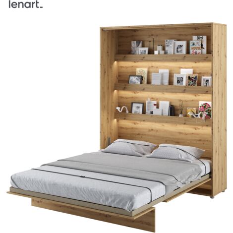 Cama abatible Lenart BED CONCEPT 12 160x200 vertical roble artesanal