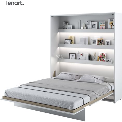 Cama abatible Lenart BED CONCEPT 13 180x200 vertical blanco mate
