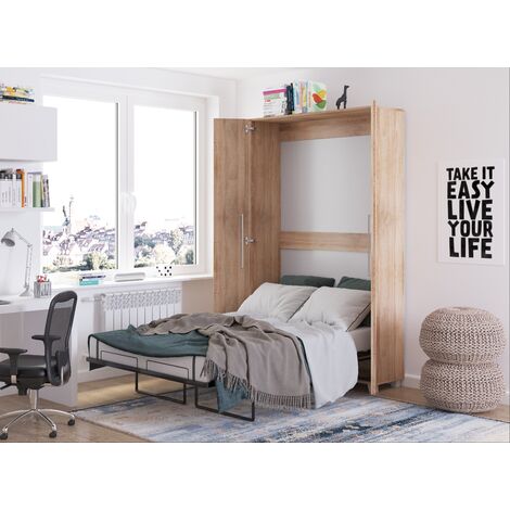 Cama abatible TEDDY 120x200 cm vertical roble sonoma