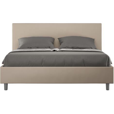 Cama Adele 160x200 con base gris tórtola