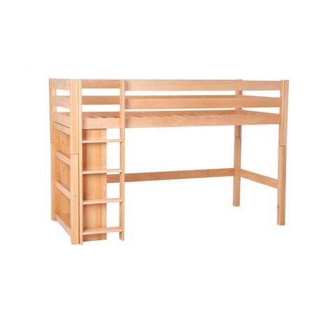 CAMA ALTA CON ESTANTERÍA NIOBE - Natural