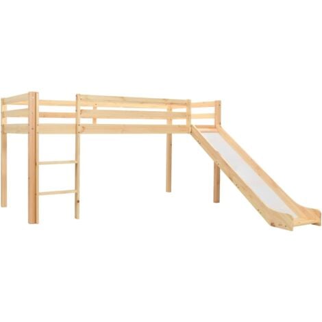 Cama alta para niños tobogán y escalera madera pino 97x208 cm vidaXL785533