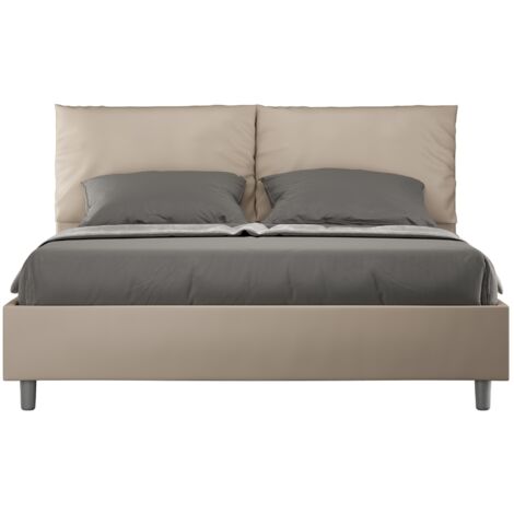 Cama Antea 160x200 con base gris tórtola