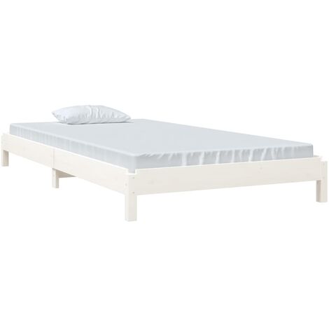 Cama apilable de madera pino maciza blanco 90x190 cm vidaXL