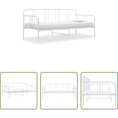Cama auxiliar -  Estructura de sofá cama sin colchón metal blanco 90x200 cm