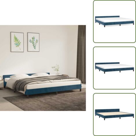 Cama azul oscuro - vidaXL Estructura cama sin colchón terciopelo azul oscuro 200x200 cm - Cama con cabecero
