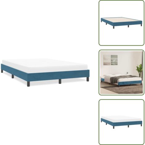 Cama azul oscuro - vidaXL Estructura de cama sin colchón terciopelo azul oscuro 160x220cm - Cama con somier