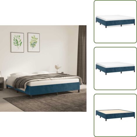 Cama azul oscuro - vidaXL Estructura de cama sin colchón terciopelo azul oscuro 180x200cm - Cama con patas