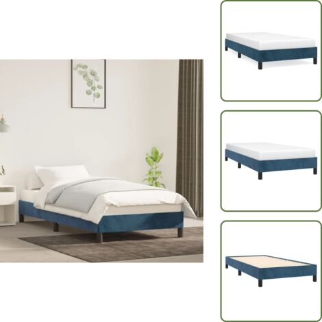 Cama azul oscuro - vidaXL Estructura de cama sin colchón terciopelo azul oscuro 80x200 cm - Cama con patas
