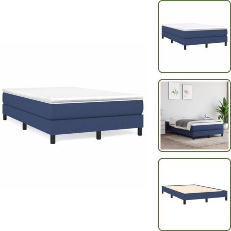 Cama azul - vidaXL Cama box spring con colchón tela azul 120x190 cm - Colchón ensacado