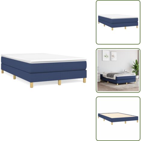 Cama azul - vidaXL Cama box spring con colchón tela azul 120x190 cm - Colchón ensacado