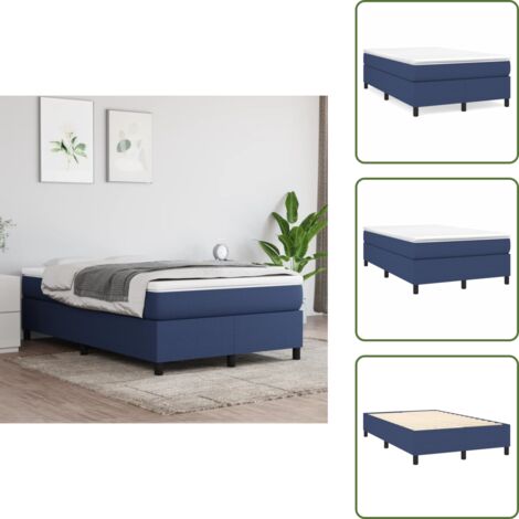 Cama azul - vidaXL Cama box spring con colchón tela azul 120x200 cm - Cama con madera contrachapada
