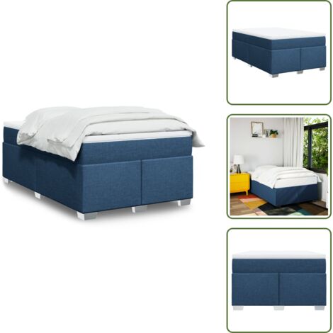 Cama azul - vidaXL Cama box spring con colchón tela azul 120x200 cm - Cama con muelles