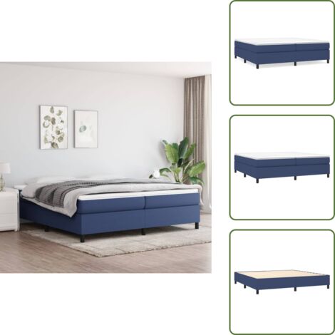 Cama azul - vidaXL Cama box spring con colchón tela azul 200x200 cm - Cama con colchón