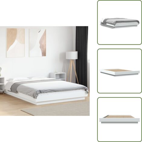 Cama blanca - vidaXL Estructura de cama madera de ingeniería blanca 120x190 cm - Cama moderna