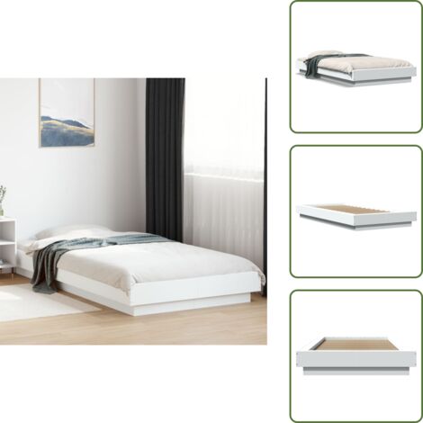 Cama blanca - vidaXL Estructura de cama madera de ingeniería blanca 90x190 cm - Cama moderna