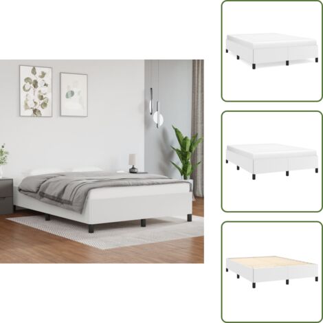 Cama blanca - vidaXL Estructura de cama sin colchón cuero sintético blanco 140x190cm - Cama con patas