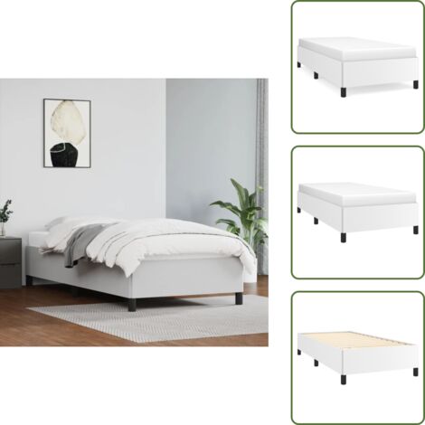 Cama blanca - vidaXL Estructura de cama sin colchón cuero sintético blanco 90x190 cm - Cama con patas