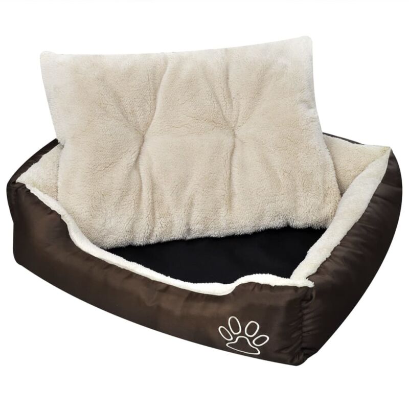 

vidaXL Cama Blanda para Perros con Cojín Acolchado Blanco Tamaño M - Beige