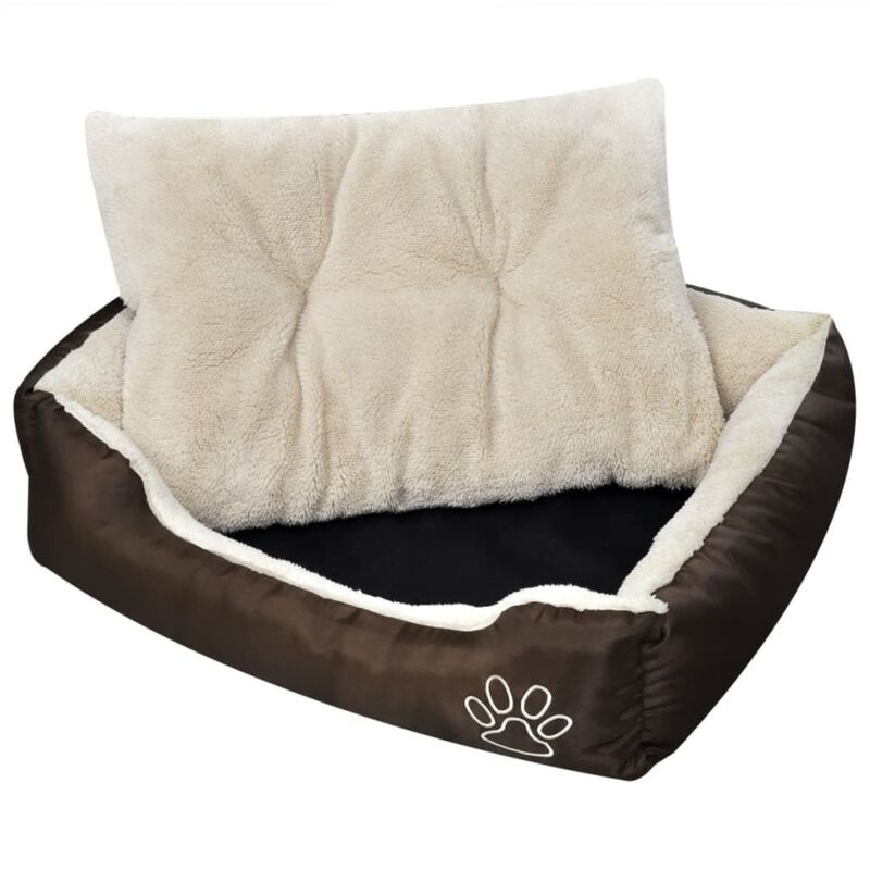 

vidaXL Cama Blanda para Perros con Cojín Acolchado Blanco Tamaño XL - Beige