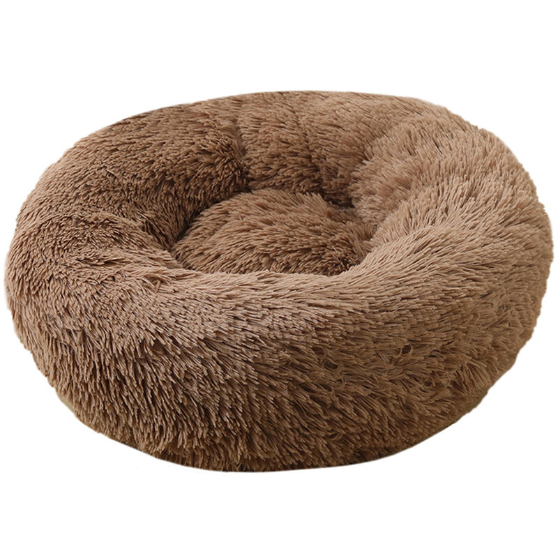 

Cama Blusea felpa suave Ronda de animal domestico del gato del gato suave cama Cama para gatos perros pequenos, de color marron claro, de 60 cm de