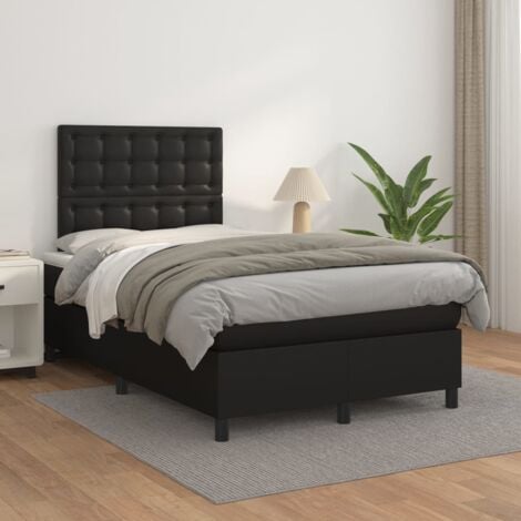 Cama para adulto，Cama box spring con colchón，Cama de matrimonio tela negro  120x200 cm XZZ5981672