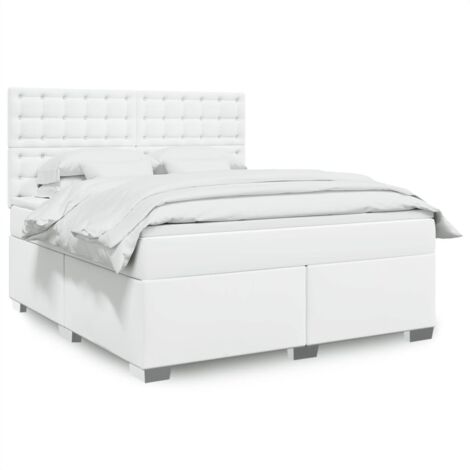 Cama box spring con colchón cuero sintético  180x200 cm