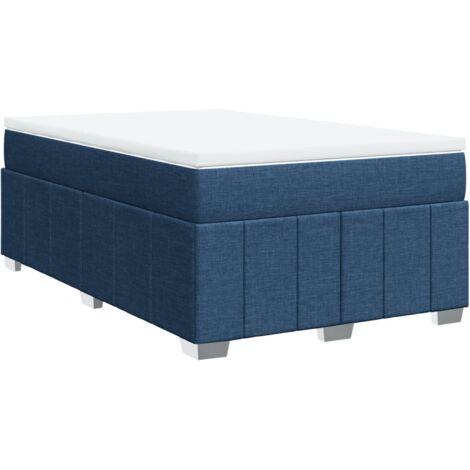 Cama box spring con colchón tela azul 120x200 cm vidaXL