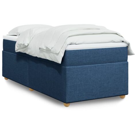 Cama box spring con colchón tela azul 80x200 cm vidaXL
