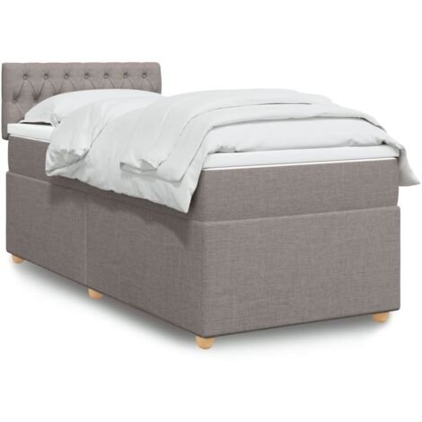 Cama box spring con colchón tela gris taupe 80x200 cm vidaXL