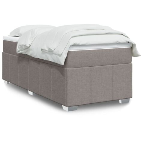 Cama box spring con colchón tela gris taupe 80x200 cm vidaXL