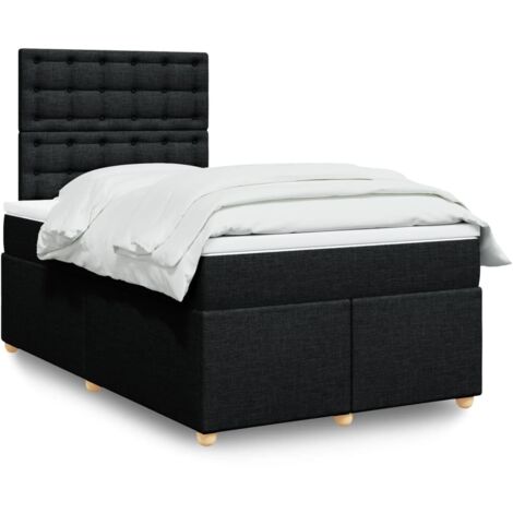 Cama box spring con colchón tela negro 120x200 cm vidaXL