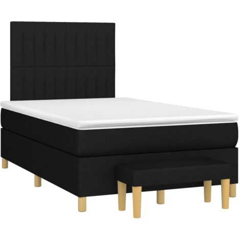 Cama box spring con colchón tela negro 120x200 cm vidaXL