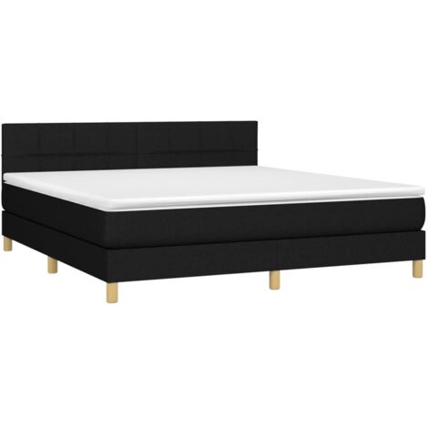 Cama box spring con colchón tela negro 180x200 cm vidaXL
